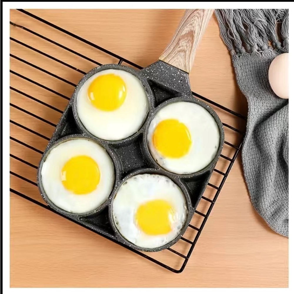 None stick egg frying pan, 4 Hole frying pan - Picture 2 of 5